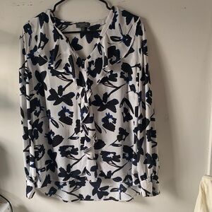 The Limited Floral Blouse - Black and Blue